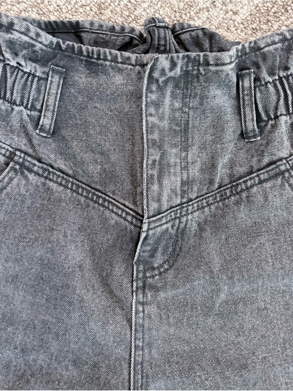 VERVET Gray Acid Wash Stretch Waist Jeans Cropped Straight Leg - Picture 5 of 7